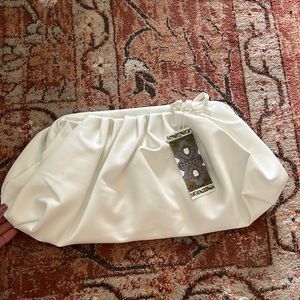 Boho large white clutch